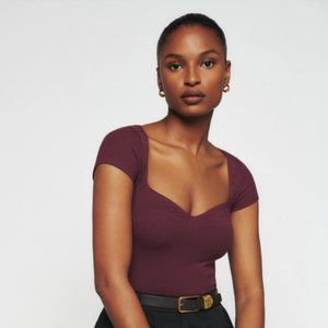 NWT Reformation Zya Sweetheart Knit Tee